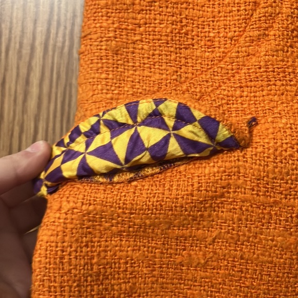 Vintage Jonathan Logan Orange Woven Cotton 1960s Sleeveless Dress Size 13 - Picture 7 of 12